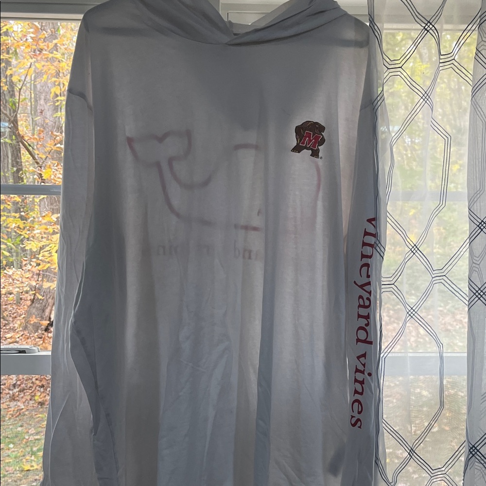 Vineyard Vines White Hoodie with Red Logo
